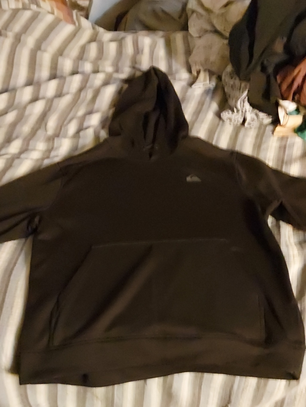 Quiksilver Men's Black Hooded Pullover Sweatshirt